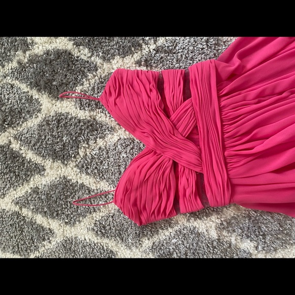 Caché Pink High Low Chiffon Gown w/ Cutouts Sz 2 - Picture 5 of 8